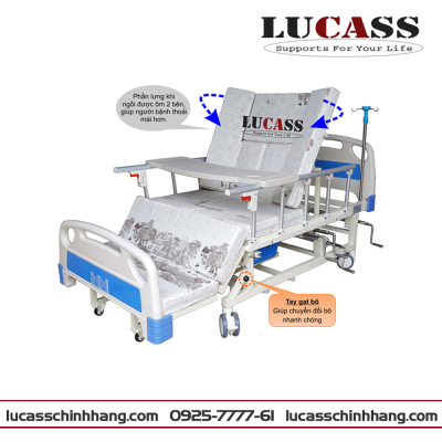 Giường Bệnh Nhân Đa Năng 4 Tay Quay LUCASS GB-C41