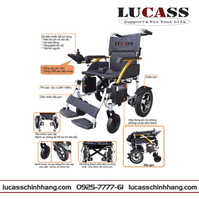 XE LĂN ĐIỆN LUCASS XE-122L