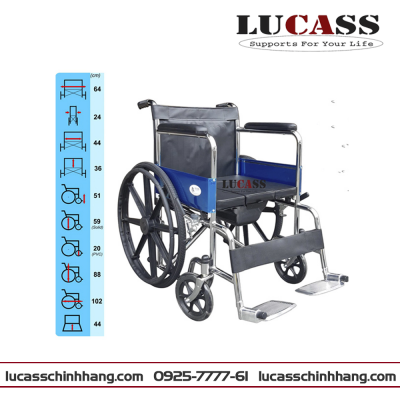 Xe Lăn Tay Có Bô Vệ Sinh Lucass X-8B