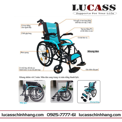 Xe Lăn Tay Du Lịch Cao Cấp Lucass X-303