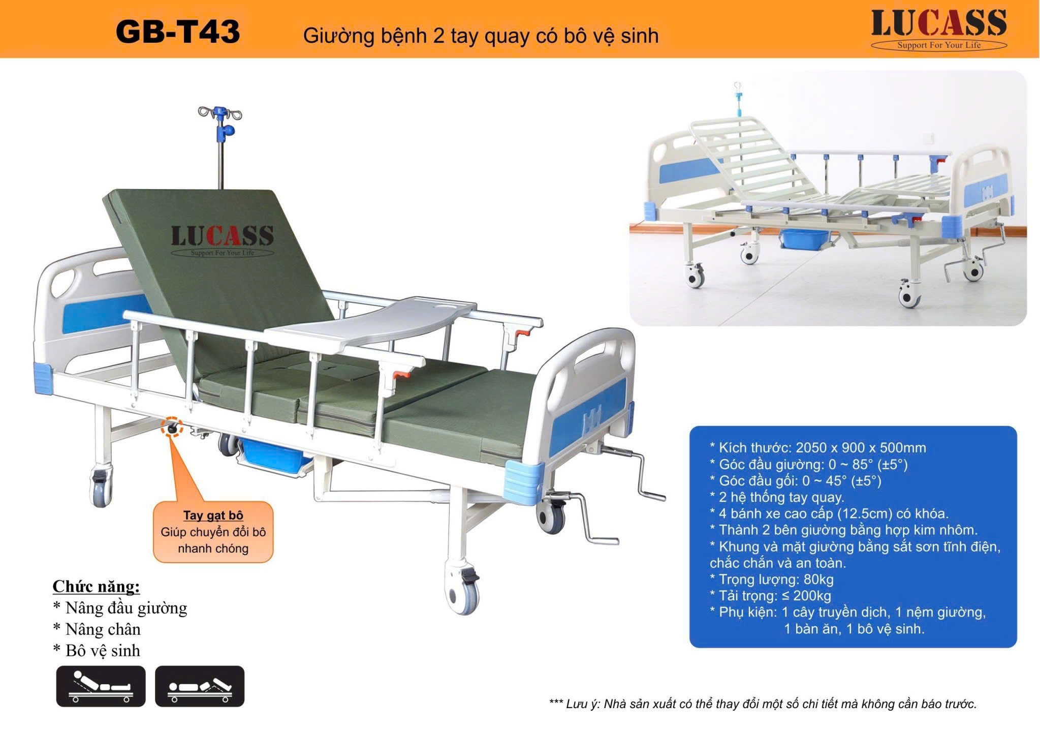 giường bệnh nhân lucass