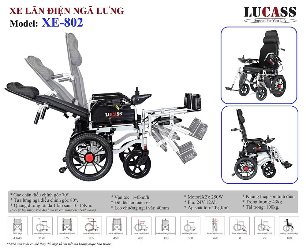 xe lăn điện lucass XE-802